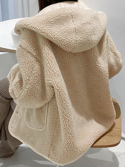 Lambswool Hooded Loose Jacket