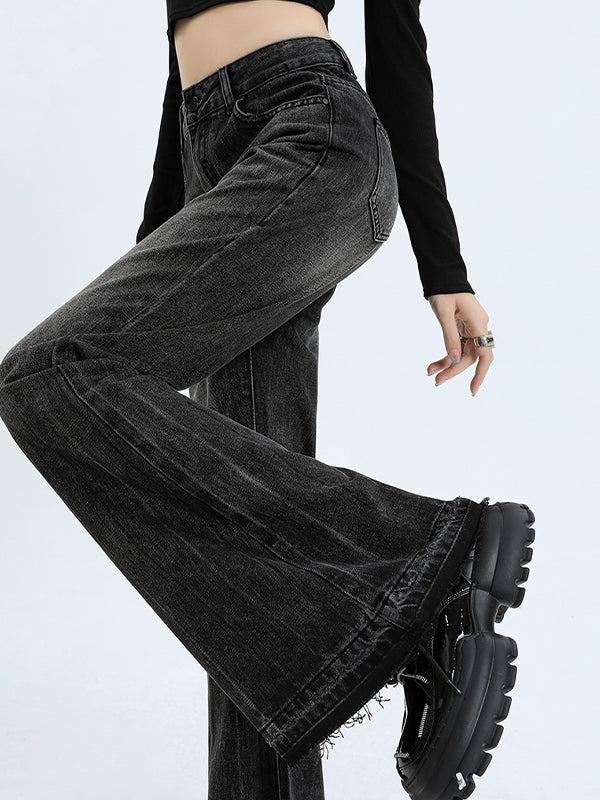 High waist loose fit not clinging to the legs Flare Jeans