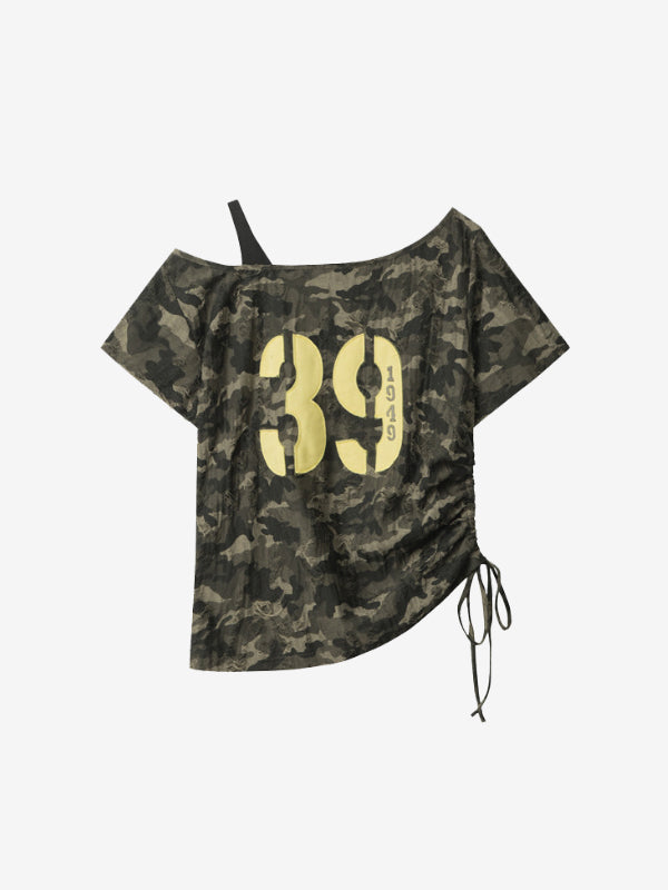 One Shoulder Oversized Short Sleeve Tee