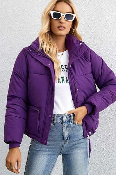 Short Stand Collar Puffer Coat