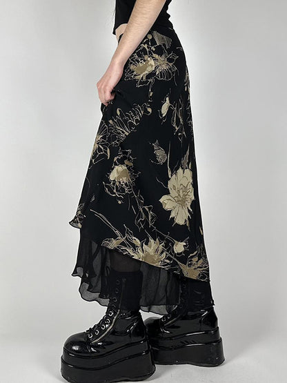 Floral Print Maxi Skirt