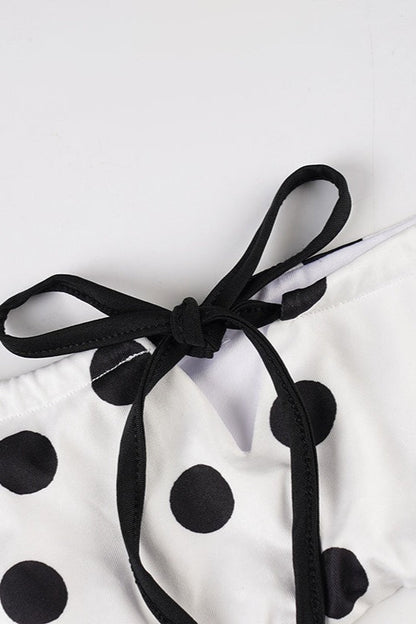 Retro Contrast Polka Dot Bikini Set