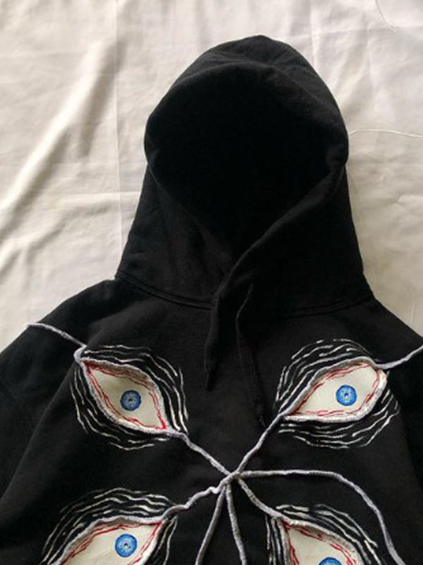 Eye Pattern Oversized Hoodie