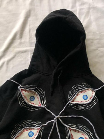 Eye Pattern Oversized Hoodie