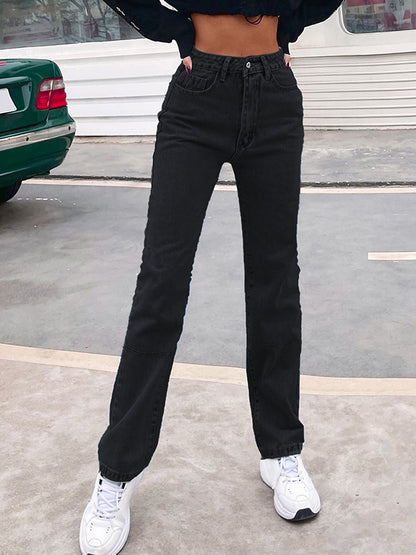 Stylish Black Straight Boyfriend Jeans