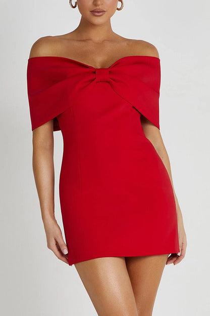 Off-the-shoulder Bodycon Cocktail Dress