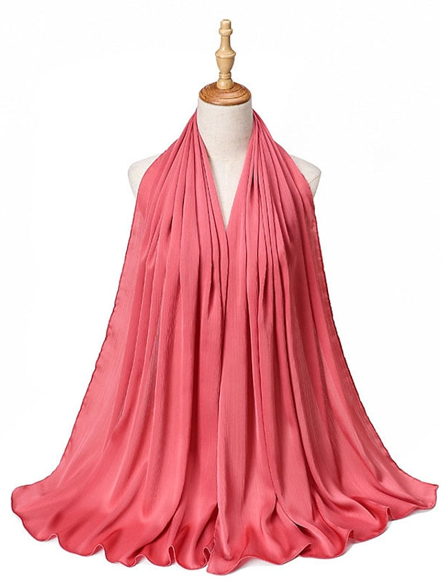 Muslim Scarf Crinkled Shawl Women Abaya Solid Hijab Ramadan Hijabs For Woman Abayas Dress Turban Instant Scarf for Women