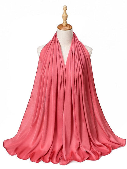 Muslim Scarf Crinkled Shawl Women Abaya Solid Hijab Ramadan Hijabs For Woman Abayas Dress Turban Instant Scarf for Women