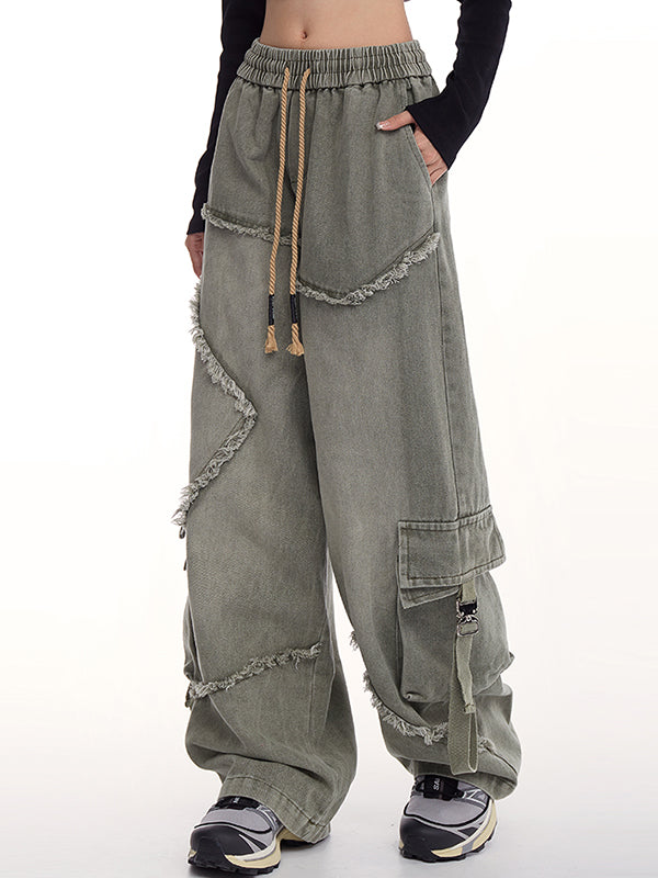 American high street flanging Cargo Jeans
