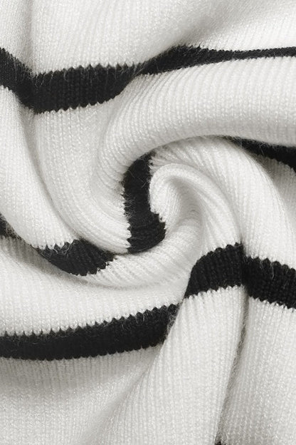 Ribbed V-Neck Long Sleeve Sweater