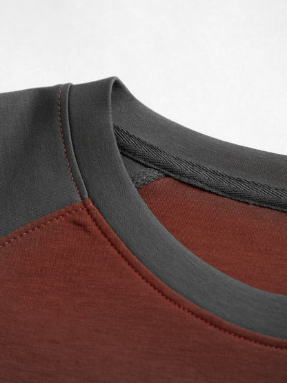 Letter Print Color Block Splice Raglan Oversized Hoodie