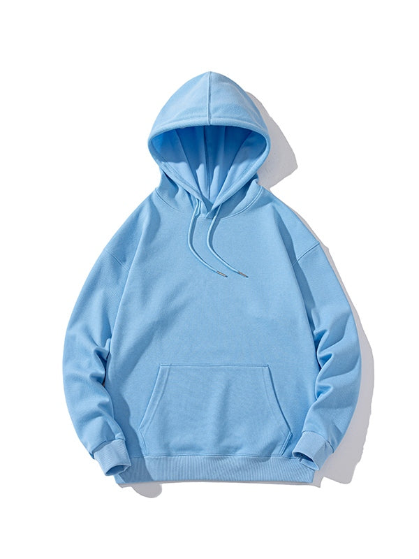 Men’s Solid Color Pure Cotton Drop Shoulder Oversized Hoodie