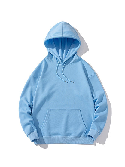 Men’s Solid Color Pure Cotton Drop Shoulder Oversized Hoodie