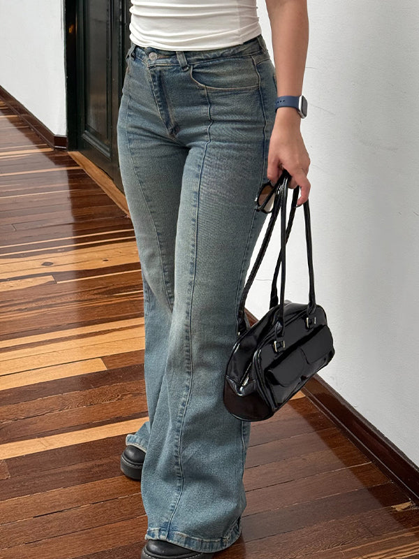 Slim Fit Blue Flare Jeans