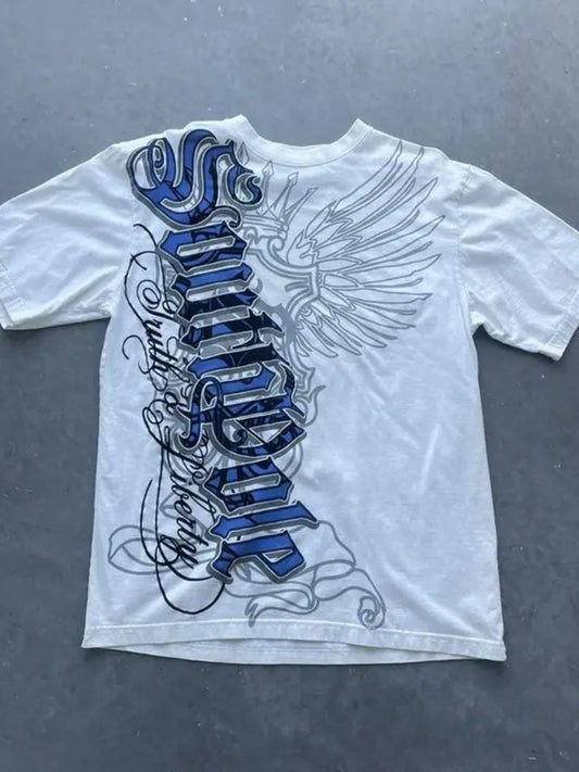 Oversized Retro Print Hip Hop T-shirt
