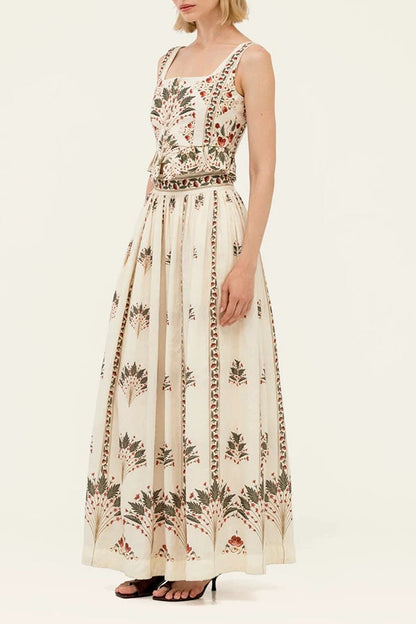 Palmilla Botanical Peplum Linen Matching Set