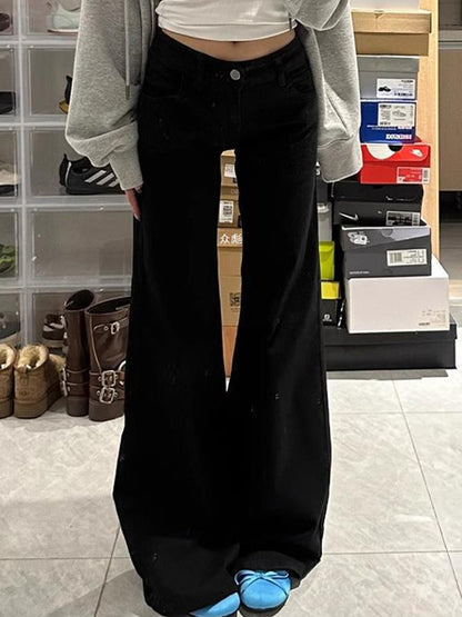 Retro Loose Wide Legs Slimming Boyfriend Jeans