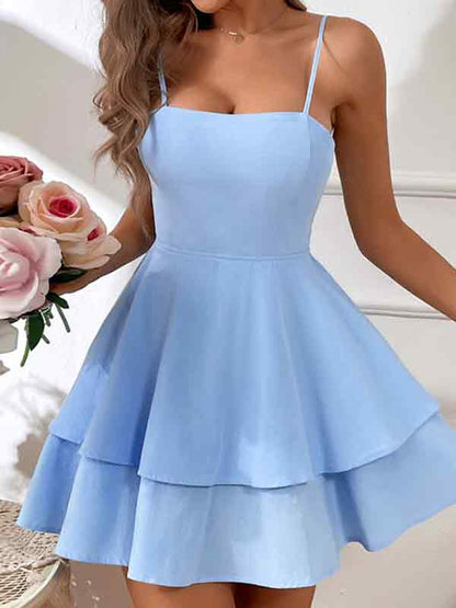 Backless Bow Tie Straps Mini Dress