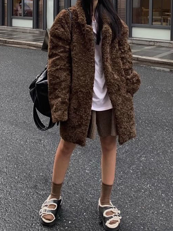 Vintage Brown Faux Fur Jacket