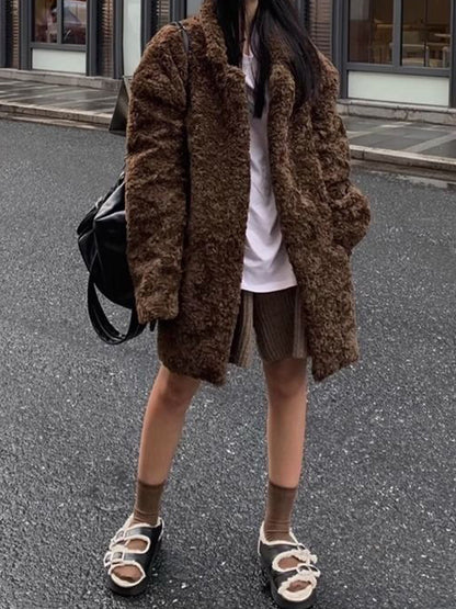 Vintage Brown Faux Fur Jacket