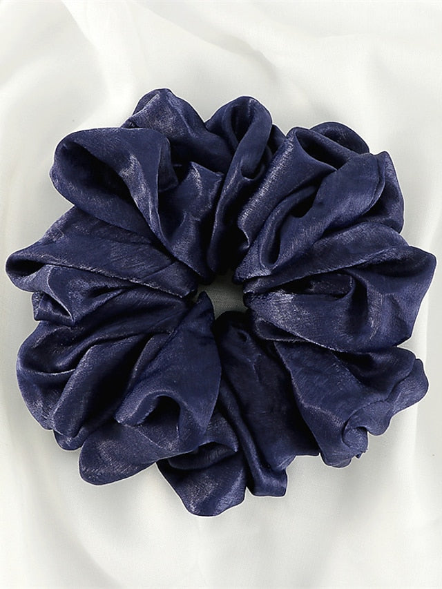Plain Malaysian Bunch Hair Tie Women Silk Linen Ribbon Wrist Shawl Muslim Hijab Bonnet Volumizing Scrunchie Headband for Women