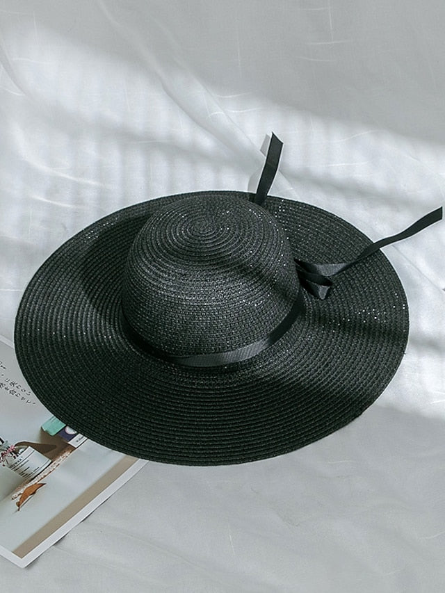 Multi Colors with Black Ribbon Beach Hat Floppy Beach Hats Personalized Beach Hat Friend Gift Summer Sun Hat for Women