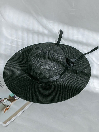 Multi Colors with Black Ribbon Beach Hat Floppy Beach Hats Personalized Beach Hat Friend Gift Summer Sun Hat for Women
