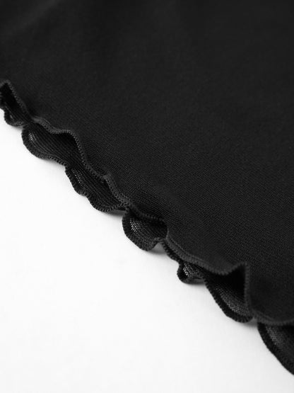 V Neck Lace Top Wrap Hip Two Piece