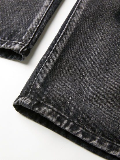 Washed Black Ripped Boyfriend Jeans