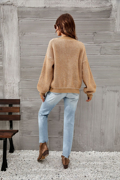 Plus Size Hollow Knit Cardigan
