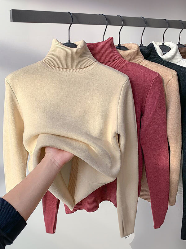 Fleece turtleneck sweater