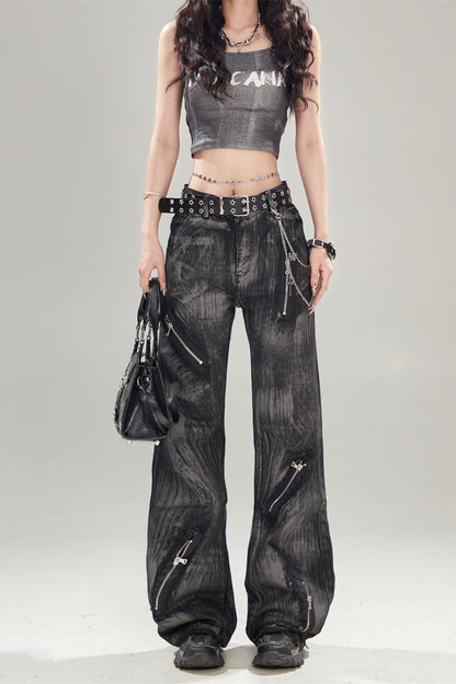 Black Vintage High Waisted Denim Jeans