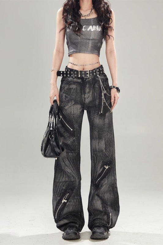 Black Vintage High Waisted Denim Jeans