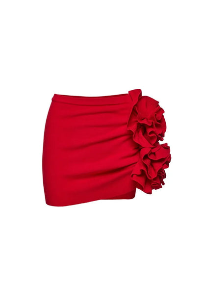 Conjunto de falda de traje de baño con apliques florales