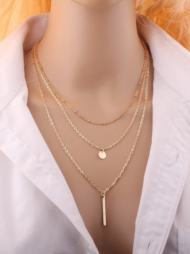 1pc Long Necklace For Party / Evening Gift Alloy Coin Bar Star for Women