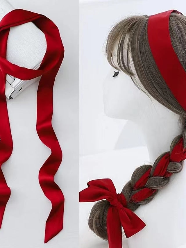 100*4cm Long Skinny Scarf for Lady Neck Tie Solid Silk Hairband Female Ribbon Belt Scarves Headband Bag Decoration for Women