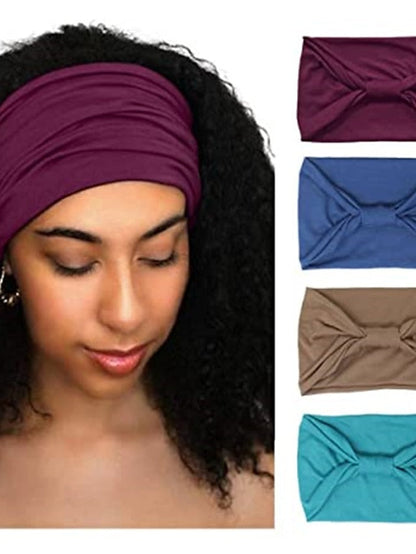 4pcs Girls' Headbands Vintage Modern Style Elastic Women Turban Headbands Twisted Cute Hair Band Accessorie for Women