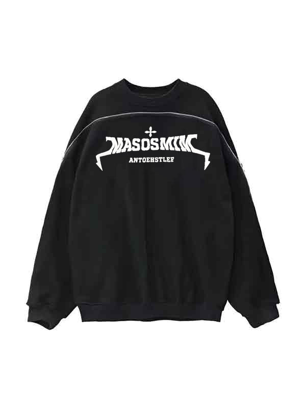 Letter Print Zipper Design Sweatshirt