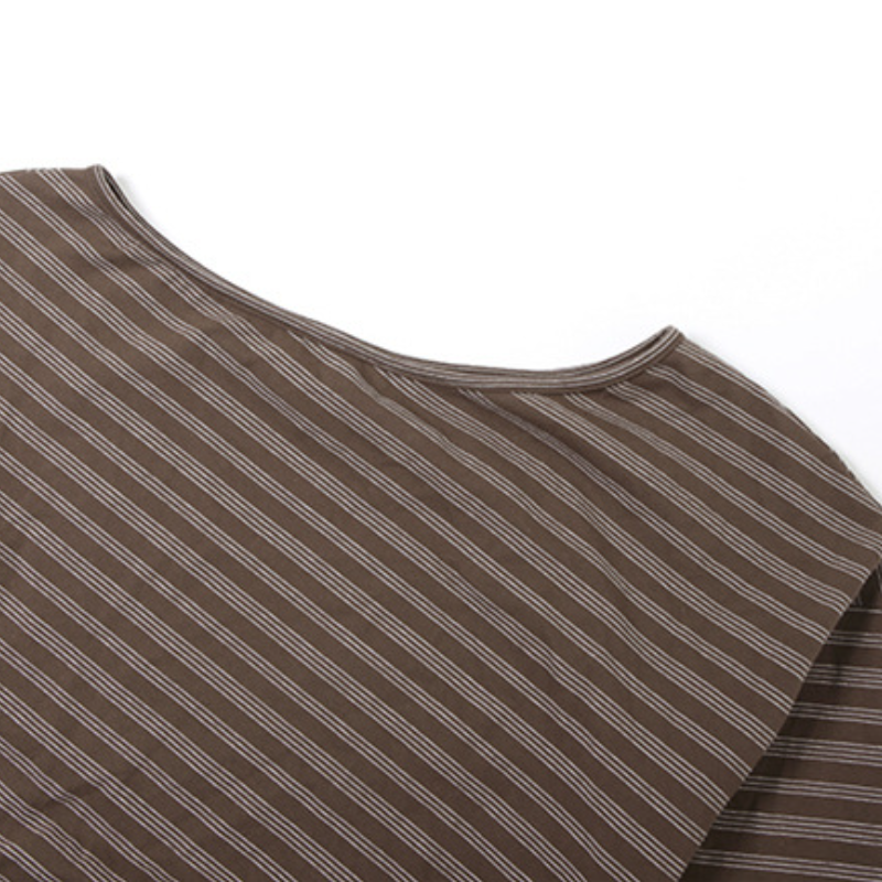 Long sleeve striped one shoulder ruched top  | Festival Outfits Women