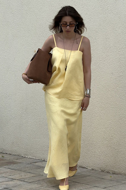 Sleeveless Casual Cami Mermaid Skirt Set