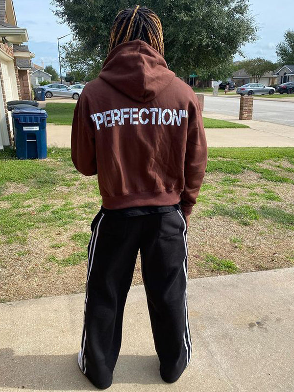 Lettering Oversized Long Sleeve Hoodie