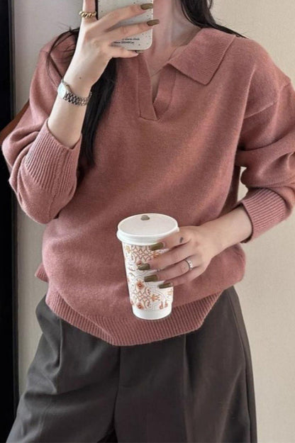 Slouchy Polo Style Sweater