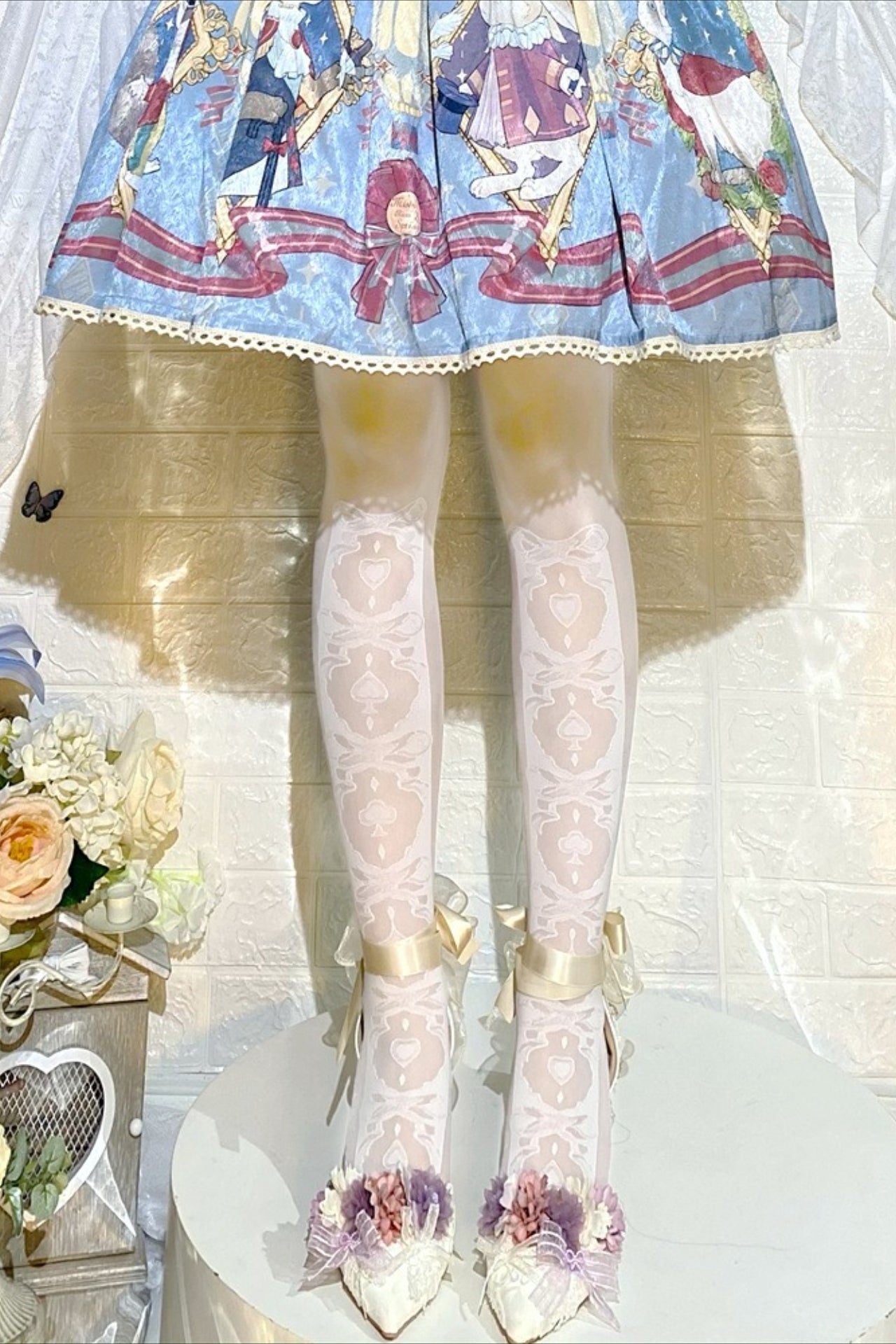 Gothic Lolita Black Thigh High Socks