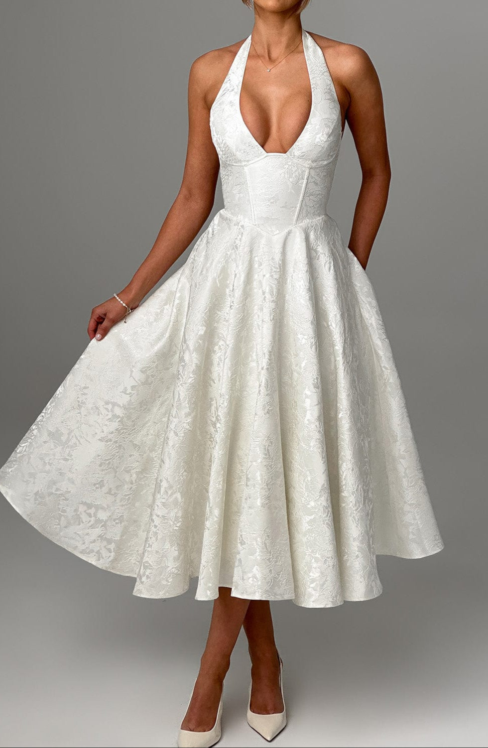 Clara Midi Dress - Ivory