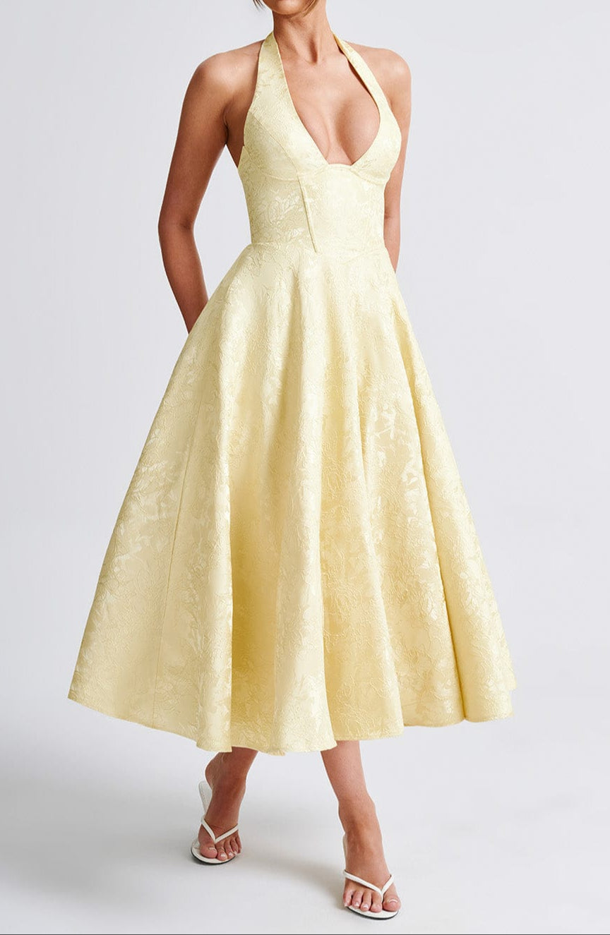 Liana Midi Dress - Lemon