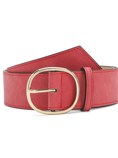 Unisex PU Buckle Belt PU Leather Prong Buckle O-ring Classic Casual Party Work Black White Pink Red for Women