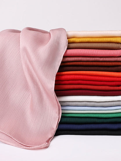 Muslim Scarf Crinkled Shawl Women Abaya Solid Hijab Ramadan Hijabs For Woman Abayas Dress Turban Instant Scarf for Women