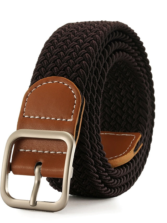 Men's Web Belt Canvas Buckle Free Plain Classic Casual Work Daily Black / White Black Blue Green for Women