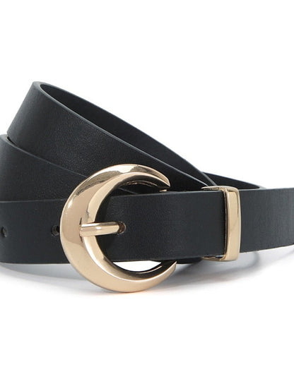 Unisex PU Buckle Belt PU Leather Metal Bucke Plain Casual Classic Party Daily White Black Pink Red for Women