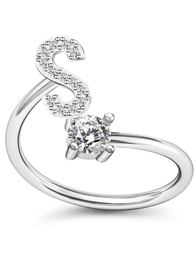 1PC Band Ring For Men's Crystal White Alloy Classic for Women